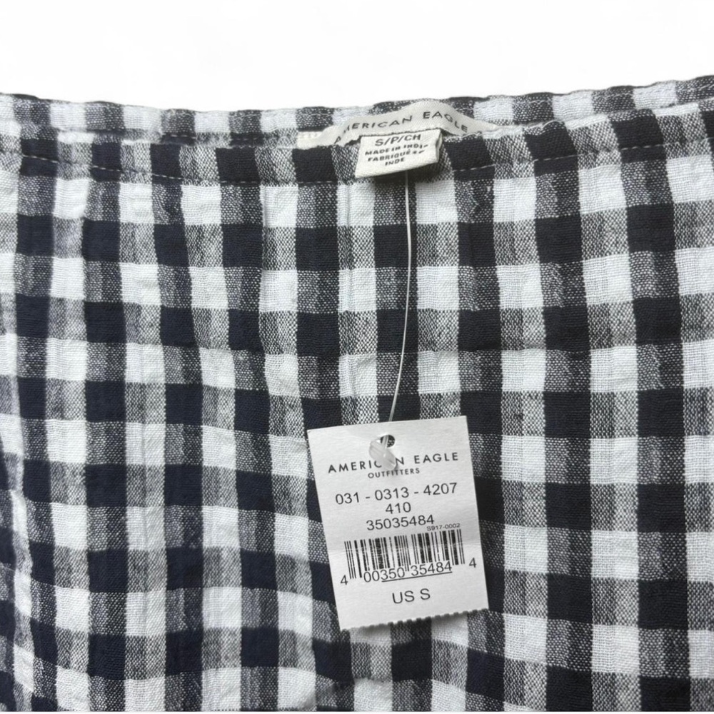 American Eagle Black White Gingham Checkered Skir… - image 4